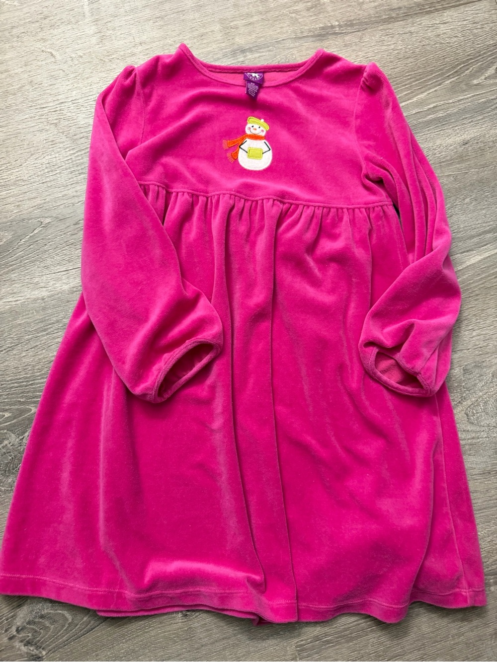 J. Khaki Hot Pink Velour Snowman dress